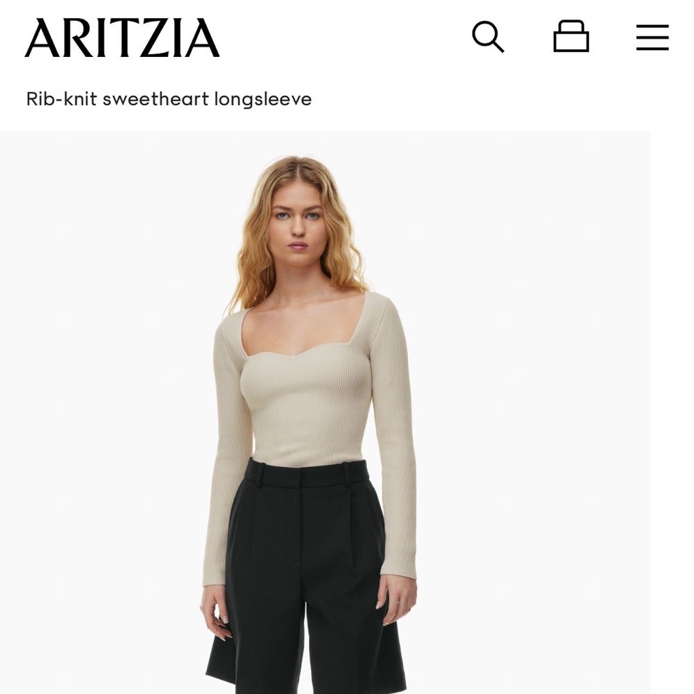 Aritzia Babaton Sculpt Knit Sweetheart Longsleeve